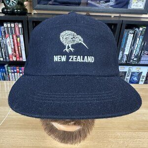 Vintage New Zealand Wool Blend Hat Snapback Cap Kiwi Black White
